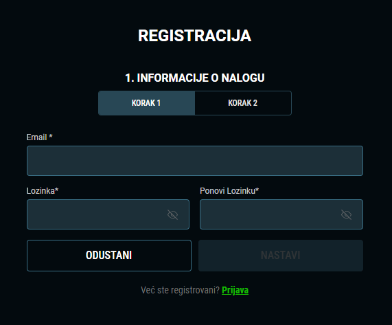 Meridianbet registracija